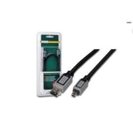 PC-Kabel DIGITUS FireWire 4pin - 6pin 1, 8 m / grau, Blistr (DB-230571) schwarz/grau Bedienungsanleitung