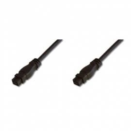 PC-Kabel FireWire 9pin-9pin DIGITUS 3, schwarz (AK-1394 b-30)