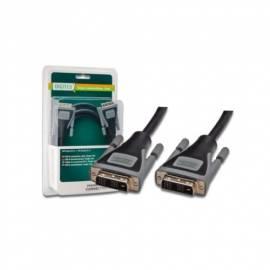 DIGITUS DVI-D(18+1) Kabel, 2 X Ferrit, SL / grau 2 m, blister (DB-229759) schwarz/grau