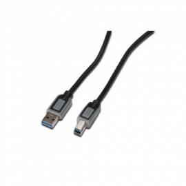 PC-Kabel DIGITUS USB 3.0 A/M- &  Gt; (B)-(F) 3 m / grau (DK-112302) schwarz/grau