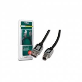 PC-Kabel DIGITUS USB A/M- &  Gt; B-M, 1 m / grau, blister (DB-230250) schwarz/grau