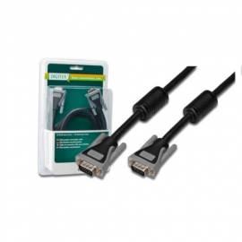 DIGITUS XGA-Anschluß-Kabel, Kabel/grau AWG28, 3m, blister (DB-230120) schwarz/grau