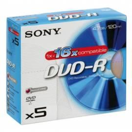Aufzeichnungsmedium SONY DVD-R Disk-5DMR47AS16 Bedienungsanleitung