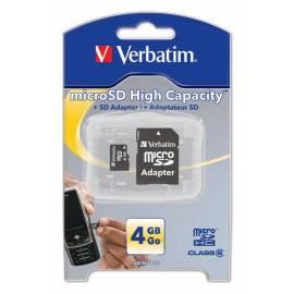 Speicherkarte VERBATIM Micro SDHC 4GB Class 6 (47206)