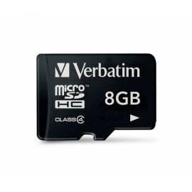 Speicherkarte VERBATIM Micro SDHC 8GBClass 4P-Blistr (44004)