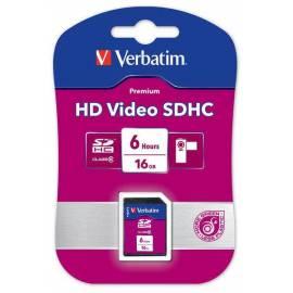 Speicher Karte VERBATIM SDHC 16GB HD VIDEO-Klasse 6p-Blistr (44031)