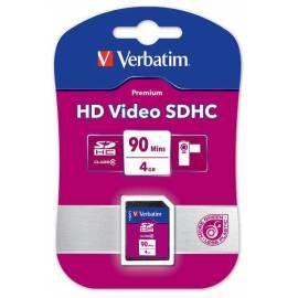 Speicher Karte VERBATIM SDHC 4GB HD VIDEO (90min)-Klasse 6p-Blistr (44029)