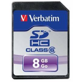 Benutzerhandbuch für Speicherkarte VERBATIM SDHC 8GB Class 6 (47176)