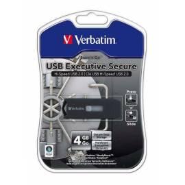 USB Flash disk VERBATIM High Speed Executive Secure 4GB USB 2.0 (47311) schwarz