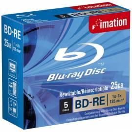 Aufnahme mittlerer IMATION Blu-Ray BD-RE SL 25 GB 2 x Jewel-Box, 5ks (i26165)