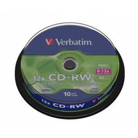 Aufnahme Medium VERBATIM CD-RW 700MB/80 min. 8 bis 12 X 10-Kuchen (43480)