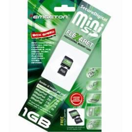 Speicherkarte SD Mini Emgeton 1GB Flexaret Professional