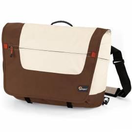 Bedienungshandbuch Die Tasche LowePro Messenger Faktor M Brown, auf einem laptop