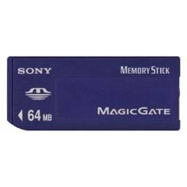 Benutzerhandbuch für Speicherkarte MS Sony MSH-64 64 MB Magic Gate