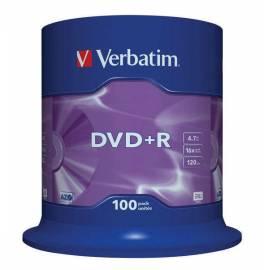 Zaznamove mittlere VERBATIM DVD + R 4, 7 GB 16 X, 100-Kuchen (43551)