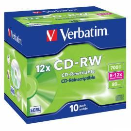 Zaznamove Medium VERBATIM CD - RW Bedienungsanleitung