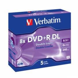 Aufnahme Medium VERBATIM DVD + R DL 8, 5GB 8 x Jewel-Box, 5ks (43541) Bedienungsanleitung
