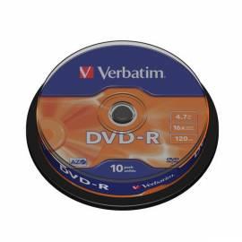 Zaznamove mittlere VERBATIM DVD - R 4, 7 GB, 16 X, 10-Kuchen (43523)