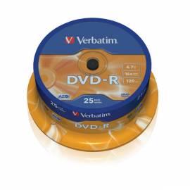 PDF-Handbuch downloadenZaznamove mittlere VERBATIM DVD - R 4, 7 GB, 16 X, 25-Kuchen (43522)