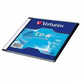 Aufnahme DL für mittlere VERBATIM CD-R 700MB slim 52 x Extra Schutz Box 200ks (43347)