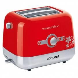 Bedienungshandbuch Toaster Konzept Happy Hour TE-2030 (8594049737338) rot