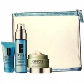 Kosmetika CLINIQUE heller glatter Haut Set 0995 30 ml Turnaround conc sichtbar Haut erneuern + 15ml Turnaround Instant Gesichtsbehandlung + 15 ml Superdefense SPF25 Feuchtigkeitscreme + Tasche blau barva - Anleitung