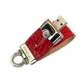 USB-flash-Disk PRESTIGIO Leather 8GB USB 2.0 (PLDF08CRRDT3A) rot