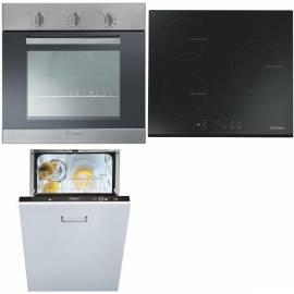 Produkte setzen CANDY Backofen-Weste. FPP 602 X + Kochfeld Glas. PVI 633 B + Geschirrspüler CDI 9P 45