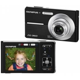 Benutzerhandbuch für Olympus FE-360 Kamera schwarz