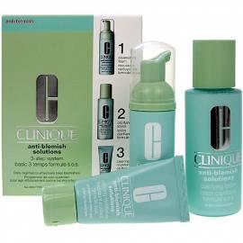 Kosmetika CLINIQUE Anti-Blemish Solutions 3-Step-System 50 ml Anti-Blemish Solutions Cleansing Foam + 100 ml Anti-Blemish Solutions Klärung Lotion + 30 ml Anti-Blemish Solutions Clearin