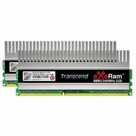 Speichermodul TRANSCEND DDR3 4GB DC KIT (2 x 2048) 2400Mhz aXeRam CL9 (TX2400KLU-4GK)