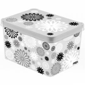 Box Speicher CURVER 04711-B03 L MILKY-grau/schwarz DAISY schwarz/weiss