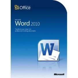 PDF-Handbuch downloadenSoftware MICROSOFT Word Home und Student 2010 32-Bit/X 64 Tschechische DVD (79F-00313)