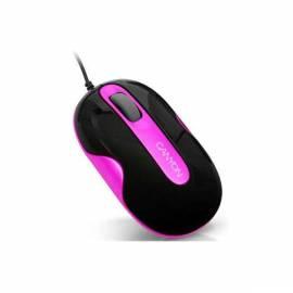 Mouse optisch, 800 dpi, CANYON 3tl + Rad, USB 2.0, schwarz-Pink (CNR-MSD01P)