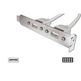 DIGITUS USB-Stecker-Slot mit 2 Anschlüsse + USB Kabel 2x5pin 0, 25 m