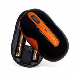 Laser-Maus wireless USB schwarz CANYON-Orange, 3tl. 800 / 1600dpi