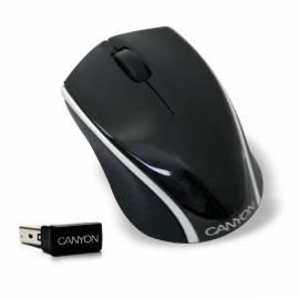 USB wireless Lasermaus CANYON schwarz-silber 3tl. 800 / 1600dpi, Nano-Empfänger