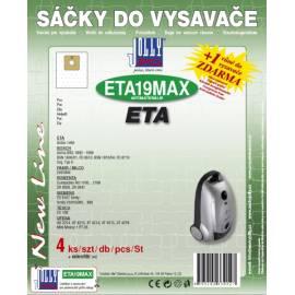 PDF-Handbuch downloadenTaschen für Staubsauger JOLLY MAX ETA 19