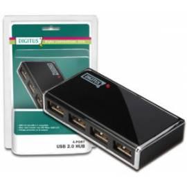 DIGITUS USB Hub USB 2.0 4-Port Hub + Power supply (DA-70225)