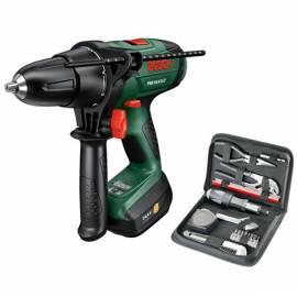 Akku-Bohrschrauber, BOSCH PSB 14,4 setzen Akuscrewdriver-2 + Werkzeug schwarz/grün