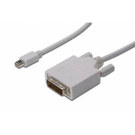 Kabel DIGITUS Mini DP/M - DVI (24 + 1) / m/2,0 m (AK-340305-020-W)