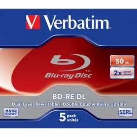 Bedienungsanleitung für VERBATIM 50GB 2 x Jewel-Box, 5ks/Pack (43760)