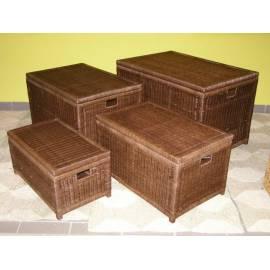 Rattan Korb Kasten4 dunkel-Set mit 4 Stück (N028T)