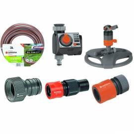 GARDENA Schlauch Produkte Set + Uhr + Beschläge + 2 x Kupplung + Luftbefeuchter