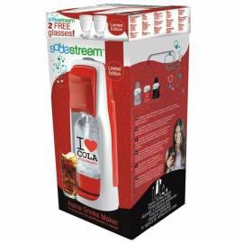 SODASTREAM JET Wasserspender Soda COLA rot/Wei + 2 Glas. SODASTREAM LE weiß/rot