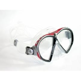 Tauchermaske Favola TECHNISUB Silikon transparent silber/rot