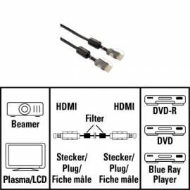 Hama Kabel 11961, 1.3 HDMI Stecker-HDMI Stecker, 1,5 m, Ferrit-Filter, vergoldet