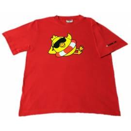 T-Shirt ohne einen Kragen der Baby CHICKEN Größe 132, rot-Brille-Thema