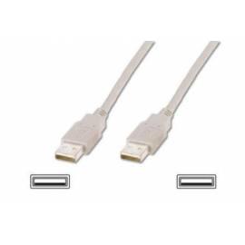 PC Kabel DIGITUS USB A/Stecker-Stecker, 2 X und geschirmt 5 m (AK-300101-050-S) grau