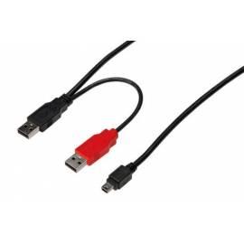 DIGITUS USB-Stromkabel Y, 2xUSB und Mini-USB (B), 1 m (AK-300113-010-S)